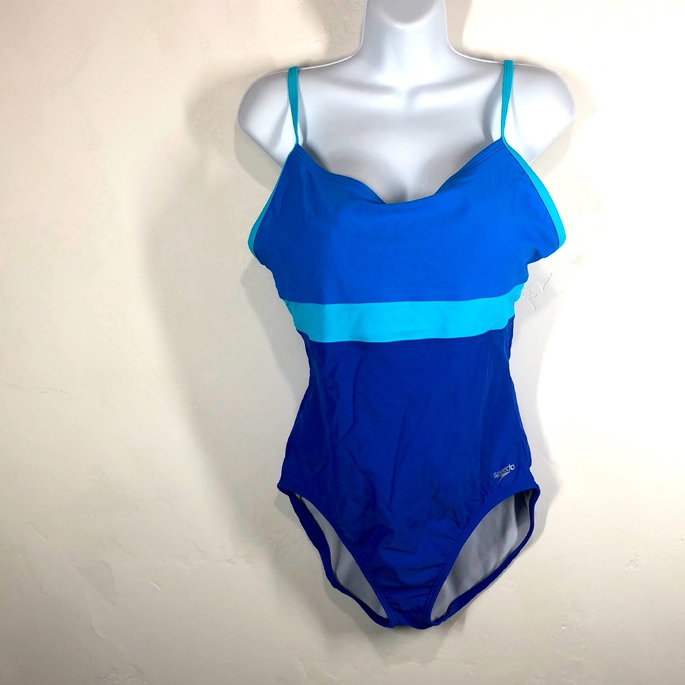 Speedo blue one piece swimsuit size 14